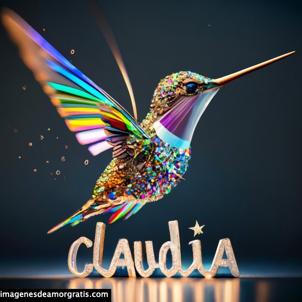 imagenes nombres 3d colibrí claudia