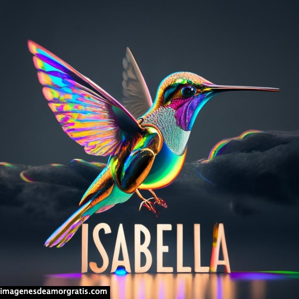 imagenes nombres 3d colibrí isabella
