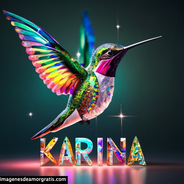 imagenes nombres 3d colibrí karina