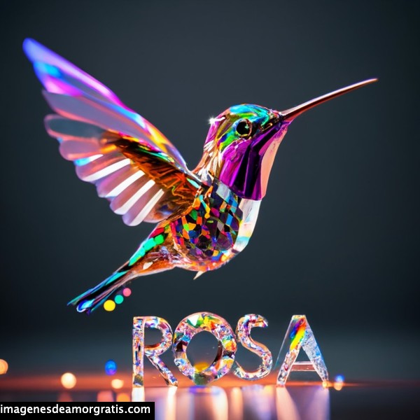 imagenes nombres 3d colibrí rosa