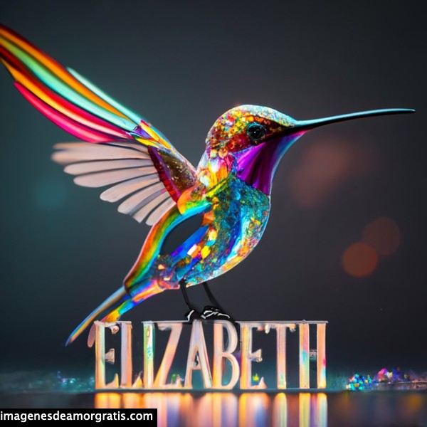 imagenes nombres 3d colibrí elizabeth