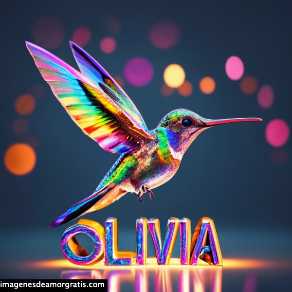 imagenes nombres 3d colibrí olivia