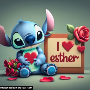 imagenes de te amo nombre 3d con stitch san valentin gratis