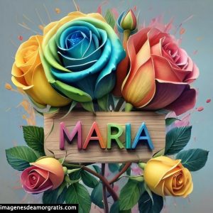 imagenes con nombre 3d flores de colores gratis maria