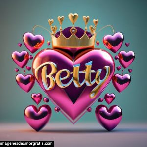 imagenes nombres 3d corazones y corona betty