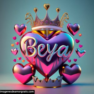 imagenes nombres 3d corazones y corona beya
