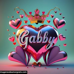 imagenes nombres 3d corazones y corona gabby