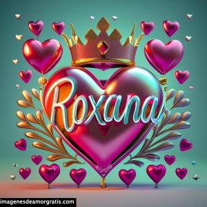 imagenes nombres 3d corazones y corona roxana