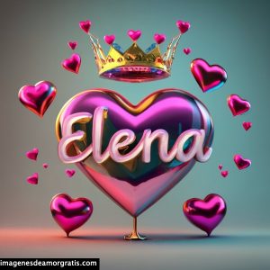 imagen corazon corona nombre 3d elena