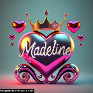 imagen corazon corona nombre 3d madeline