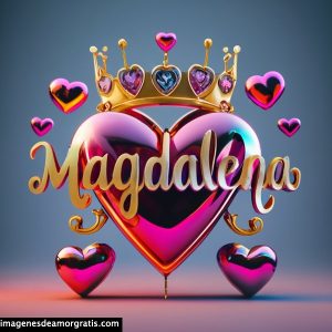 imagen corazon corona nombre 3d magdalena