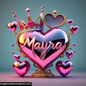 imagen corazon corona nombre 3d mayra