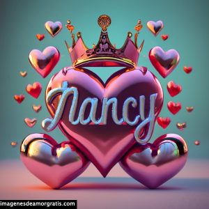 imagen corazon corona nombre 3d nancy