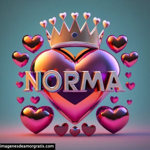 imagen corazon corona nombre 3d norma