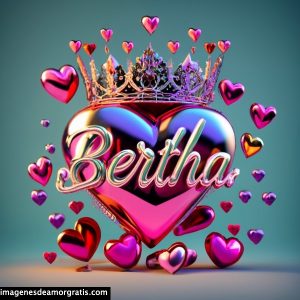 imagen corazon corona nombre 3d bertha